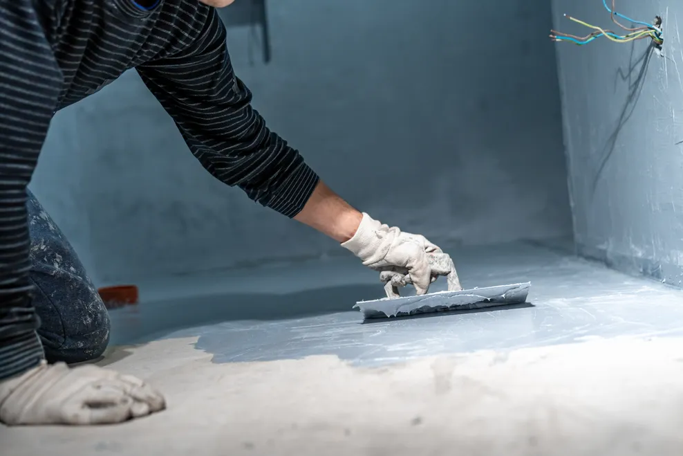 Application of cement based waterproofing system